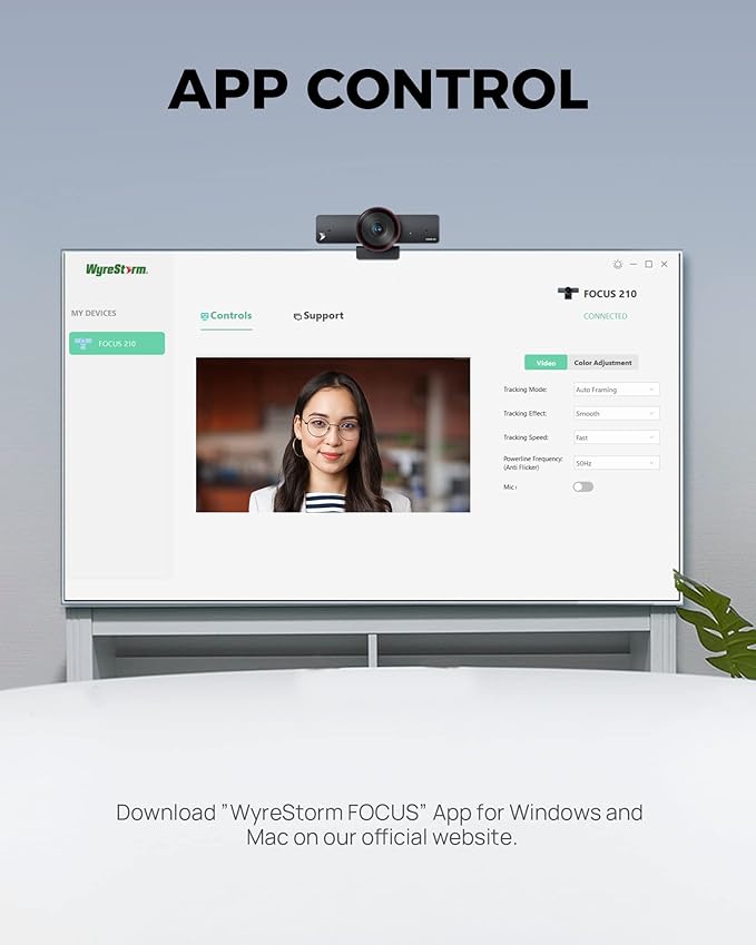 WYRESTORM 4K AI Tracking Conference Webcam, Auto Framing & Presenter Tracking, 120° Wide Angle, Dual Noise Cancelling Mics, Privacy Cover, USB Plug & Play, Zoom Certified for Teams Meeting Rooms
