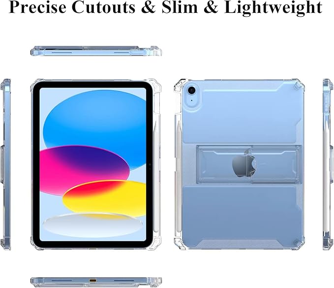 for iPad 9.7 inch Clear Case 2018/2017,iPad 6th/5th Generation Cover with Pencil Holder & Kickstand Anti-Slip Soft TPU Back Shockproof [Corner Protection] Ultra Thin Transparent Shell, Clear