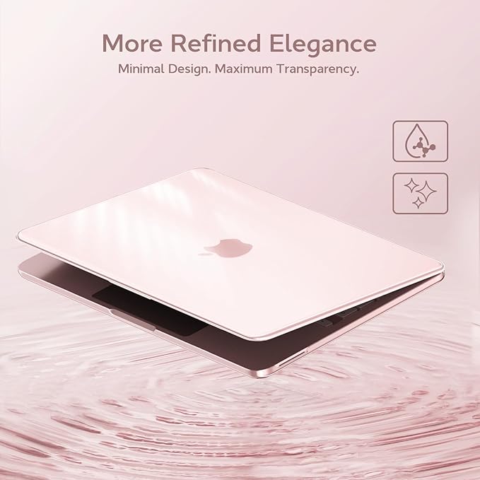 B BELK for MacBook Neo Case 13 inch 2026 (A18 Pro, Model A3404), Slim Protective Laptop Hard Shell Case with Keyboard Cover & Screen Protector, 1:1 Precision Fit & Anti-Yellowing, Crystal Blush