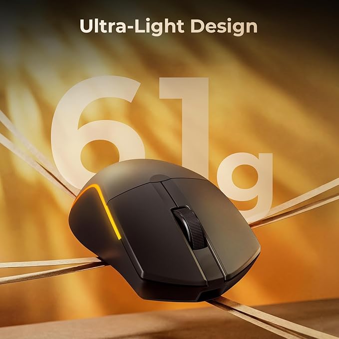 Redragon S156 Wireless Keyboard and Mouse with Tri-Mode, Mechanical Feel Keyboard and 4800 DPI 61G Ultra-Light Gaming Mouse, RGB Backlit, 4 Macro Keys, Long Battery Life for PC, Mac, Ideal for Gamer