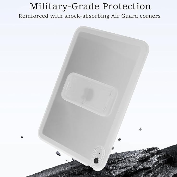 Slim Case for iPad (A16) 11th Generation 11 Inch 2025 / iPad 10th Generation 10.9 Inch 2022, Built-in Kickstand Non-Slip Shockproof Rugged Protective for iPad 11th 10th Gen, Clear