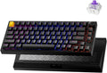 LEMOKEY P1 HE 75% Wireless Custom Mechanical Gaming Keyboard with Gateron Double-Rail Magnetic Switches Knob Version, QMK 2.4 GHz Bluetooth 5.2 RGB Backlight Compatible with Mac Windows Linux-Black