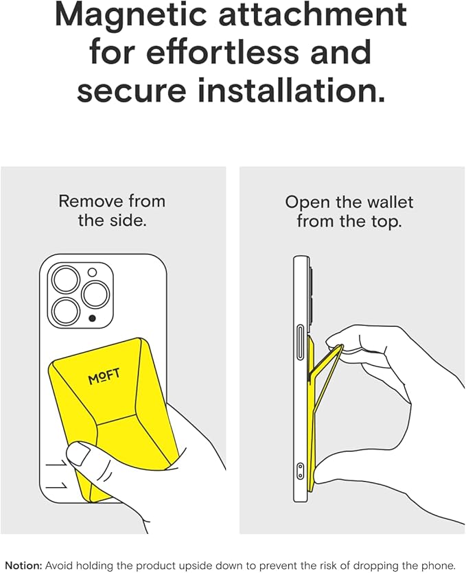 MOFT Magnetic Wallet Stand Compatible with iPhone 17/16/15/14/13/12 Series, Angle Adjustment & Magsafe Compatible MOVAS Phone Stand,Neon