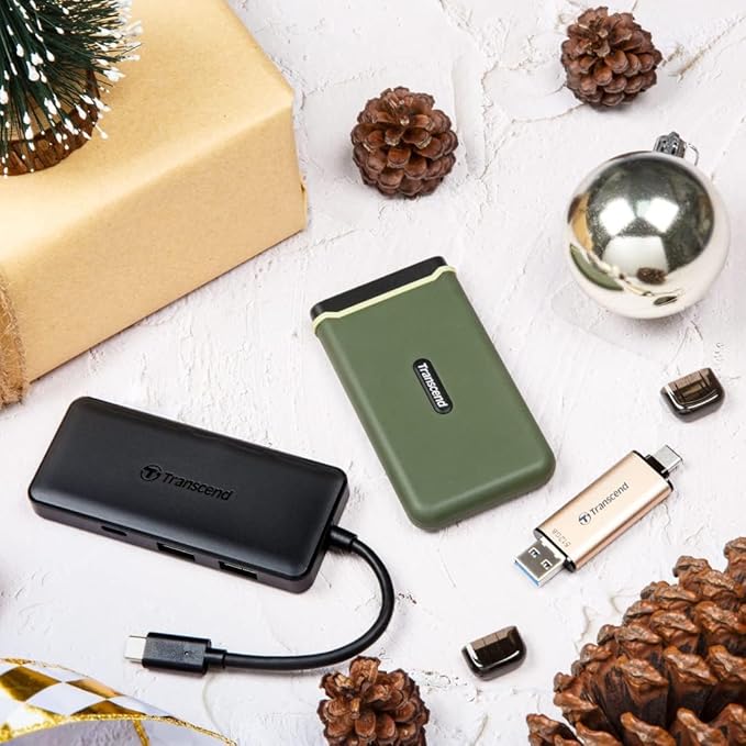 Transcend 2TB External SSD, Up to 2000MB/s, Portable Hard Drive for Steam Deck/iPhone/iPad/Mac/Windows/Android/Tablets/PS5/PS4/Xbox/Smart TV, USB 3.2 Gen 2 (20Gbps) USB-C Cable Portable SSD