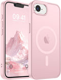 SUPFINE Magnetic for iPhone 17e Case/iPhone 16e Case (Compatible with MagSafe) (Military Grade Drop Protection) Translucent Matte Shockproof Phone Cover,Light Pink