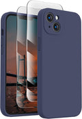 FireNova Designed for iPhone 14 Case, Silicone Upgraded [Camera Protection] Phone Case, Soft Anti-Scratch Microfiber Lining Inside, 6.1 inch, Navy Blue