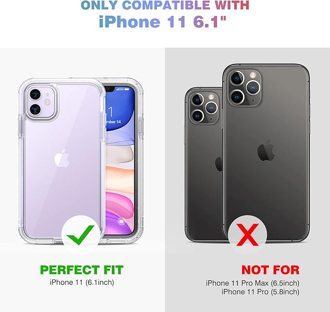 Diaclara Compatible with iPhone 11 Case, Full Body Rugged with Built-in Touch Sensitive Anti-Scratch Screen Protector, Soft TPU Bumper Case Clear Compatible with iPhone 11 6.1" (Crystal Clear)