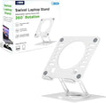 Uncaged Ergonomics Swivel Laptop Stand for Desk, Adjustable Computer iPad Stand for Desk w/ 360 Rotation, Portable Laptop Holder for Home Office Ergonomic Supplies (White)