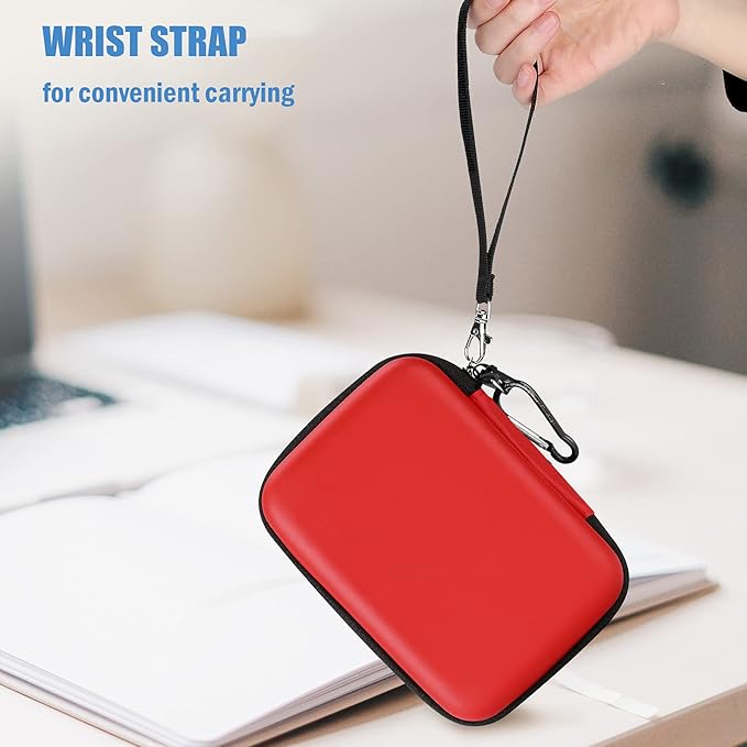 ProCase Hard Drive Case 2.5 Inch for Elements WD My Passport Canvio Basics Seagate Backup Plus Slim Expansion 1TB 2TB 3TB 4TB, Portable Carrying Case Holds 2 External Hard Drives -Red
