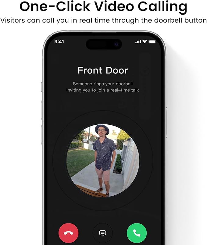 aosu Security Cameras Outdoor Wireless, 2 Cam-Kit, No Subscription Doorbell Camera Wireless - Head-to-Toe View, Intelligent Package Detection