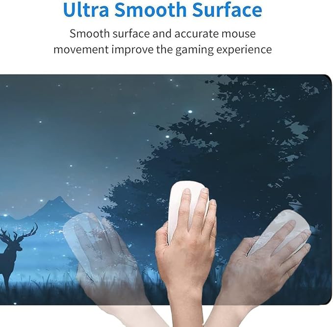31.5x11.8 Inch Non-Slip Long Extended Large Gaming Mouse Pad with Stitched Edges XL Laptops Keyboard Mouse Mat(Forest Deer)