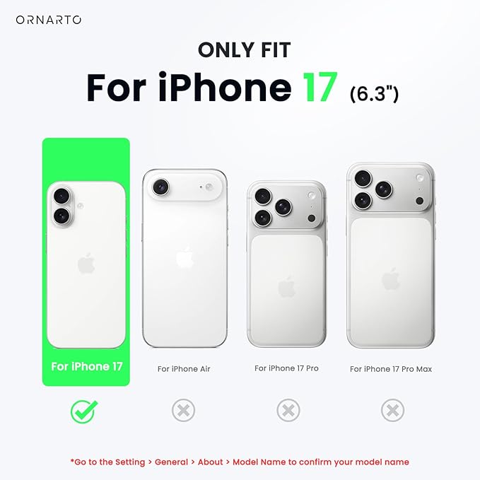 ORNARTO Air Case for iPhone 17 Clear | Military-Grade Drop Protection | Camera Control Button | Compatible with MagSafe | Built-in Air Phone Cover - Orange