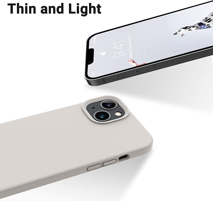 OTOFLY Designed for iPhone 14 Plus Case, Silicone Shockproof Slim Thin Phone Case for iPhone 14 Plus 6.7 inch （Stone）