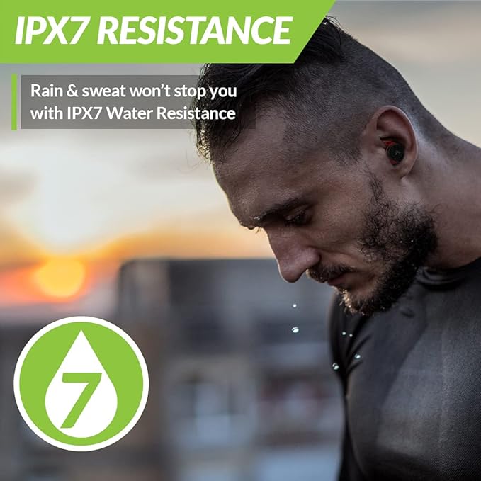 Avantree SweatProof Wireless Earbuds with Ear Fins for Secure Fit, Best for Running Sport Workout Exercise, Great Sound with aptX, IPX7, Bluetooth 5.0 Earphones w/ 120Hrs Long Playtime - TW106