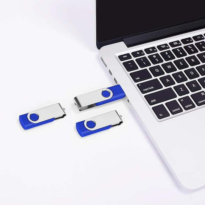 4GB USB Flash Drive 2-Pack EASTBULL USB 2.0 Drives Swivel USB Stick Memory Stick Metal Pen Drive (Black & Blue)