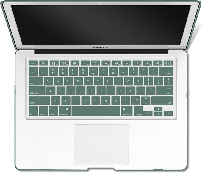 IBENZER Compatible with MacBook Air 11 Inch Case Model A1370 A1465, Soft Touch Plastic Hard Shell Case Bundle with Keyboard Cover for Mac Air 11, Midnight Green, A11MTGN+1