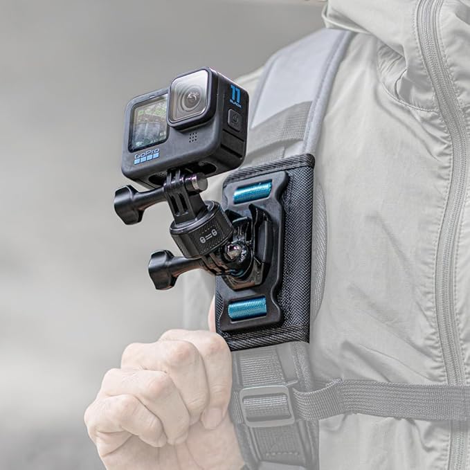 Magnetic Backpack Shoulder Strap Mount, 360° Rotatable Quick Release Backpack Mount, Bag Belt Shoulder Strap Clip Holder Compatible with GoPro Hero 13/12/11/9, DJI Action 6/5 Pro/4/3 and More