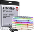 BTF-LIGHTING FCOB COB LED Strip Light IP66, WS2814 Smart IC RGBW 4000K Color Chasing Light, UL Listed DC24V 16.4FT 784LEDs/m High Density 10mm Width for Home Party DIY Decor(No Adapter or Controller)