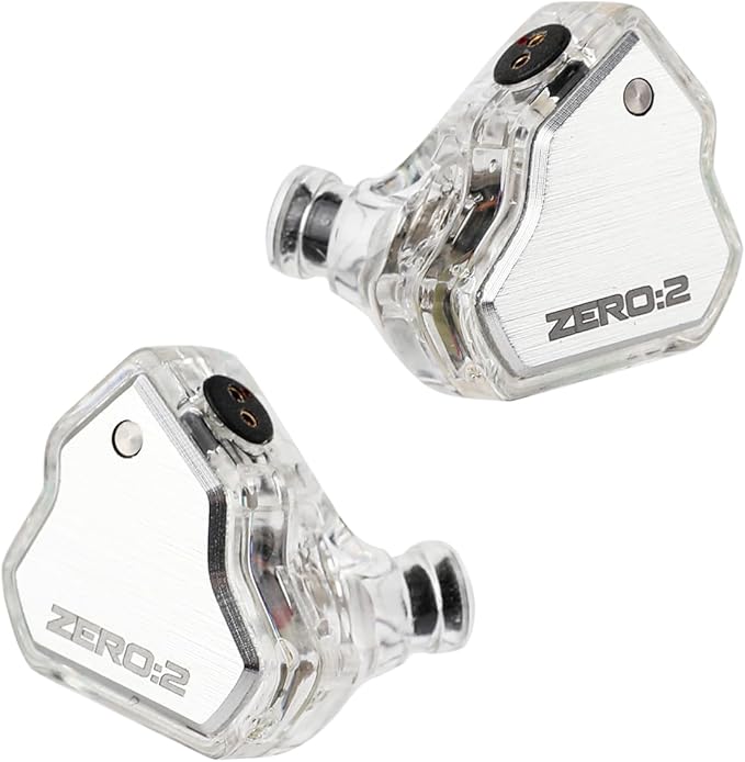 Linsoul 7Hz x Crinacle Zero:2 in Ear Monitor, Updated 10mm Dynamic Driver IEM, Wired Earbuds Earphones, Gaming Earbuds, with OFC IEM Cable for Musician (Silver, Typec MIC)