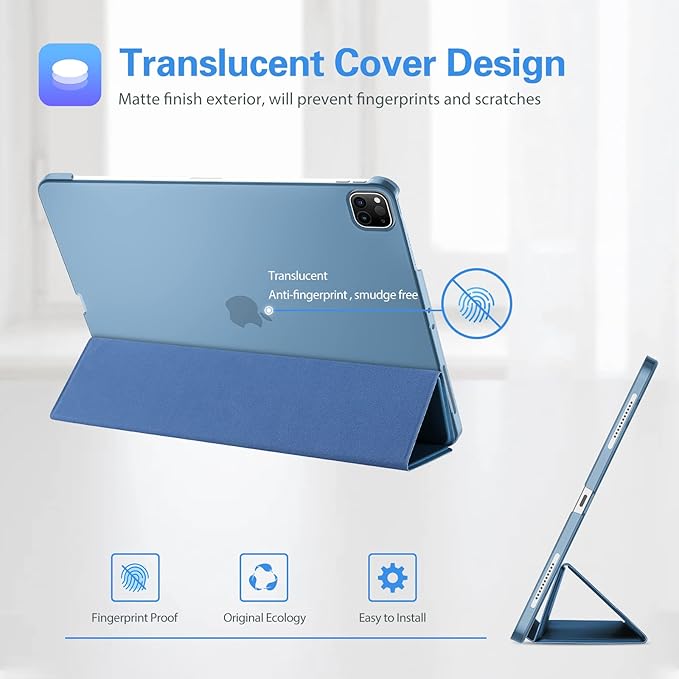 ProCase for iPad Pro 11 Inch Case 2022/2021/2020/2018(4th/3rd/2nd/1st Generation), iPad Pro 11" Slim Stand Hard Back Cover Shell Smart Folio Compatible with Pencil/Support Auto Wake/Sleep -Blue