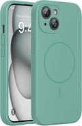 Miracase Compatible with iPhone 15 Case, [Soft Anti-Scratch Microfiber Lining], Liquid Silicone Case Gel Rubber Shockproof Drop Protection Phone Case for iPhone 15, Midnight Green