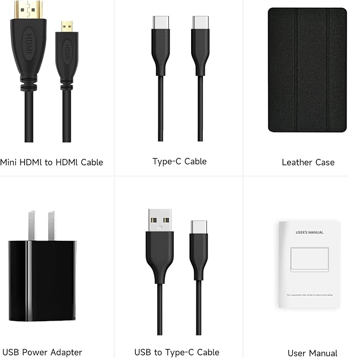 AYY 15.6 Inch Portable Monitor 1080P FHD USB-C HDMI External Display for Laptop Phone MAC PS5 Switch Xbox, Ultra-Slim 100% sRGB Portable Second Screen with Dual Speakers & Smart Cover, IPS, Black
