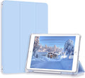 Case for iPad Pro 9.7 Only(Old Model 2016), Lightweight Slim Auto Sleep/Wake Trifold Stand Smart Cover, Soft TPU Frosted Translucent Back Pencil Holder Case for iPad Pro 9.7 Inch, Light Blue