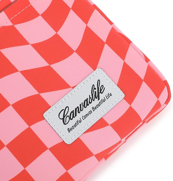 Canvaslife Patten Laptop Sleeve 14 inch 14.0 inch Laptop case Bag (Pink Check)