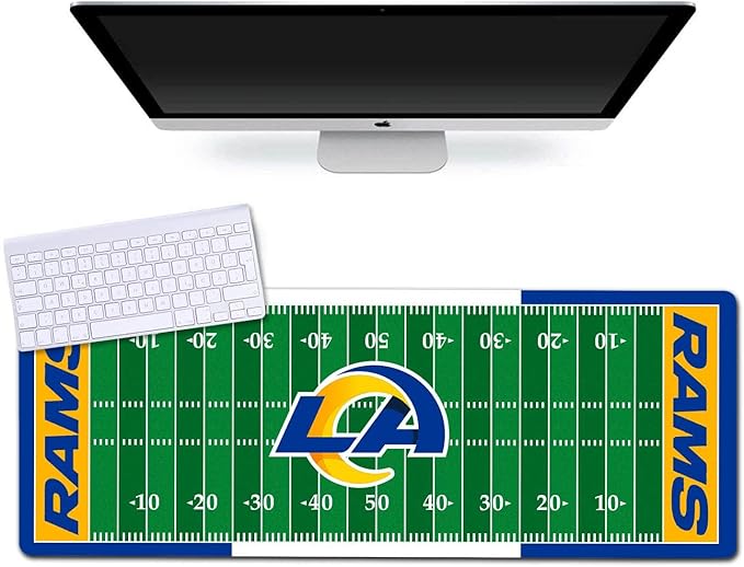 Large Gaming Mouse Pad, Mousepad with Non-Slip Rubber Base for Laptop Computer Desktop Keyboard,Football Fans Boy Husband Gift Yellow Design Mat