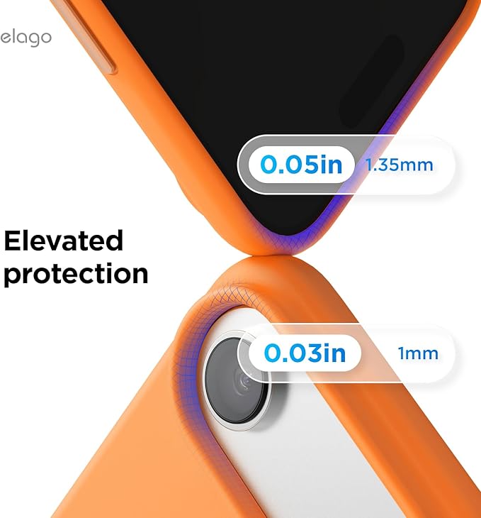 elago for iPhone Air Case, Premium Magnetic Silicone Case, Compatible with MagSafe, Liquid Silicone Material, Protective Cover, Shockproof, Slim Phone, 6.5 inch (Orange)