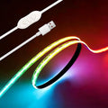 ZSLAIFU 5V RGB USB LED Light Strip, 3.28FT COB LED Strip Lights, RGB 5V LED Lights, Small LED Strip Light, TV Lights for TV Under Cabinet Kitchen Living Room Shelving or Displays (RGB, 3.28ft)