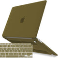 IBENZER Compatible with New MacBook Air 13 inch Case 2022 2021 2020 M1 A2337 A2179 A1932, Plastic Hard Shell Case with Keyboard Cover for Mac Retina Display with Touch ID, Olive Green, MAT13-OLGN+1