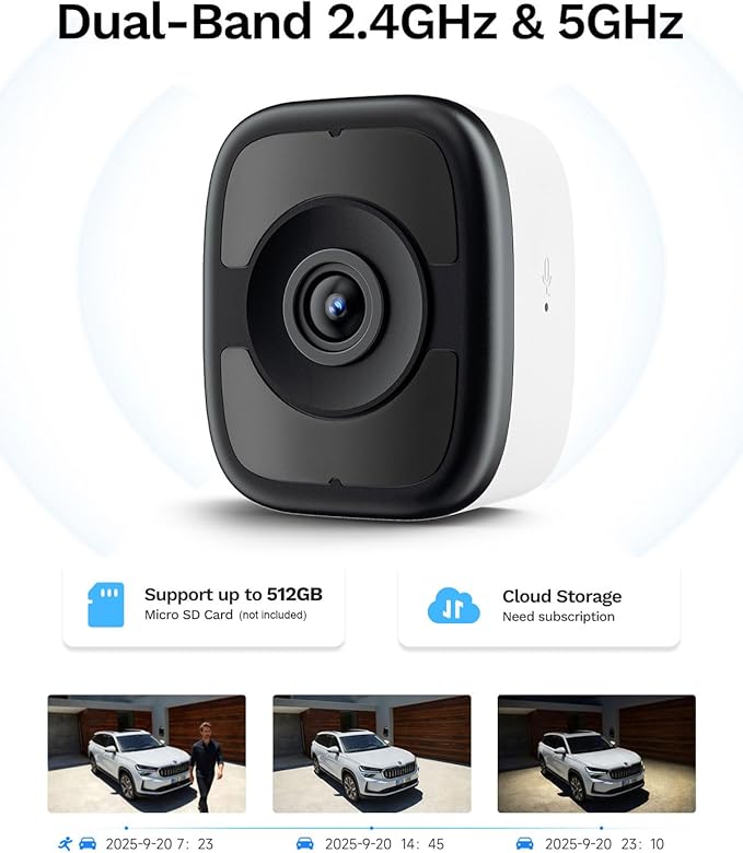 5MP 3K Magnetic Window Camera, Indoor Safeview Camera with Night Vision Full Color, WiFi6 Window Camera for Home Security, AI Human Vehicle Detection, 2.4/5GHz WiFi, 24/7 Recording, 2 Way Talk