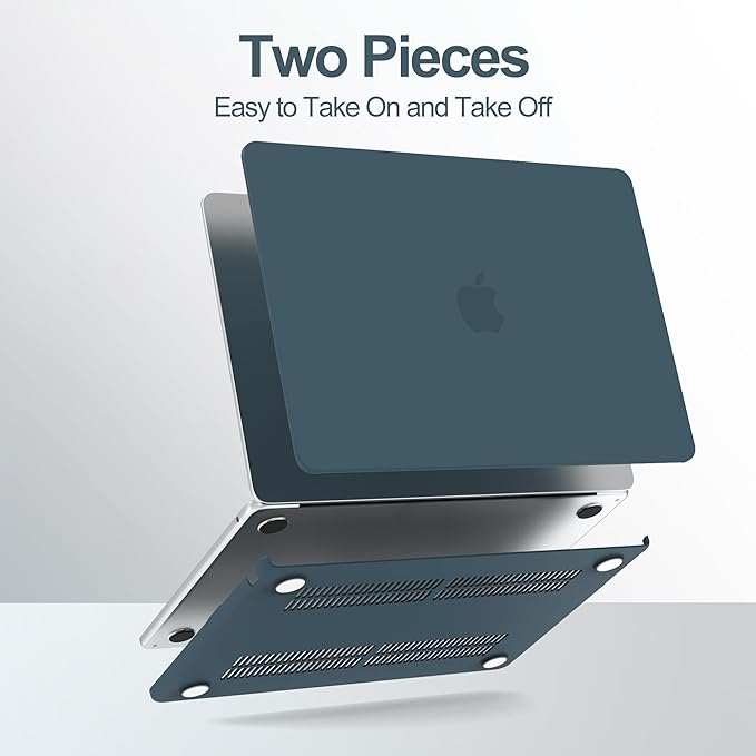 G JGOO Compatible with MacBook Air 13 inch Case 2025 2024 2023 2022 M4 A3240 M3 A3113 M2 A2681, Matte Plastic Hard Shell for MacBook Air 13.6 inch Case +Keyboard Cover + Screen Protector, Teal Green