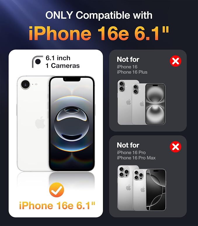 Diaclara Magnetic Designed for iPhone 16e/17e Case, Full Body Rugged Case with Built-in Touch Sensitive Anti-Scratch Screen Protector, Soft TPU Bumper Sleeves Case for iPhone 16e 17 e 6.1" (Clear)
