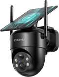 COOAU Solar Security Cameras Wireless Outdoor – Low-Light Rechargeable, Easy to Install, 2K 360° Camera for Home Security, Surveillance Cam with AI Smart Detection, Color Night Vision, IP66, Alexa