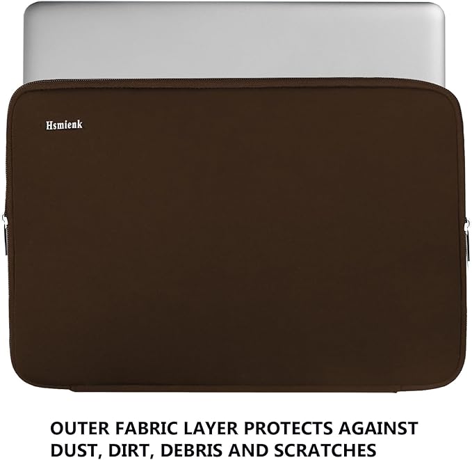 15.6 Inch Laptop Case, Durable Shockproof Protective Cover Computer Sleeve Briefcase Carrying Bag Compatible with 15.6" HP, ASUS, Lenovo, Acer, Notebook, Ultrabook, Chromebook, Brown