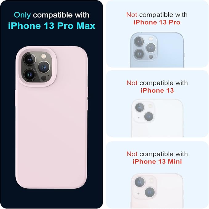 OTOFLY Designed for iPhone 13 Pro Max Case, Silicone Shockproof Slim Thin Phone Case for iPhone 13 Pro Max 6.7 inch (Ice Pink)