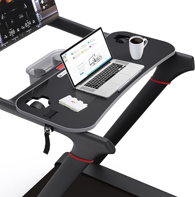 Treadmill Desk Attachment,Peloton Tread Tray Ergonomic Platform, Laptop Holder with Tablet Holder,New Universal Cooling Holes Laptop Stand for Home/Office
