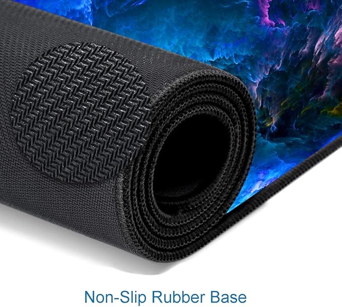 Gaming Mouse Pad, Large Non-Slip Rubber Base Mousepad, Keyboard Mouse Mat, Desk Pad with Stitched Edges, 31.5x11.8inch, Dazzling Galaxy