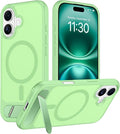 Magnetic Compatible with iPhone 16 Plus Case, [Built-in Invisible Kickstand][Compatible with MagSafe][Military Grade Shockproof] Slim Translucent Matte Phone Case for iPhone 16 Plus 6.7"