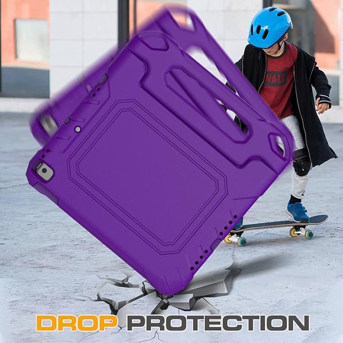 Kids Case for iPad 9th/8th/7th Generation 10.2 Inch 2021/2020/2019, Case for iPad Air 3rd Gen/Pro 10.5 Inch, Durable Shockproof Cover with Screen Protector for iPad 10.2 & 10.5, Purple