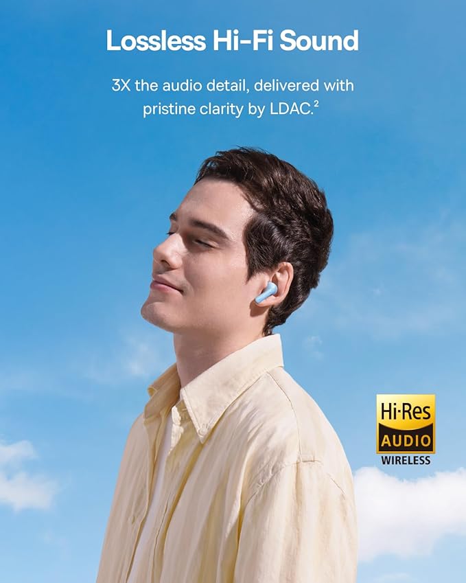 Baseus Bass BP1 Pro Noise Cancelling Wireless Earbuds, Real-Time Adaptive Noise Cancelling, Adaptive Active EQ, LDAC Hi-Res Sound, 6-Mic AI Clear Calls, 55H Playtime, IP55 Waterproof, Bluetooth 6.0