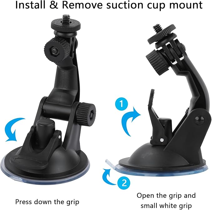 Action Camera Accessories Kit Compatible with Gopro Hero 13 12 11 10 9 8/AKASO EK7000/Brave 4/Brave 7 LE/DJI Osmo Action 5 pro/ODDV/Xilecam, Selfie Stick Suction Cup Mount Floating Handle Grip