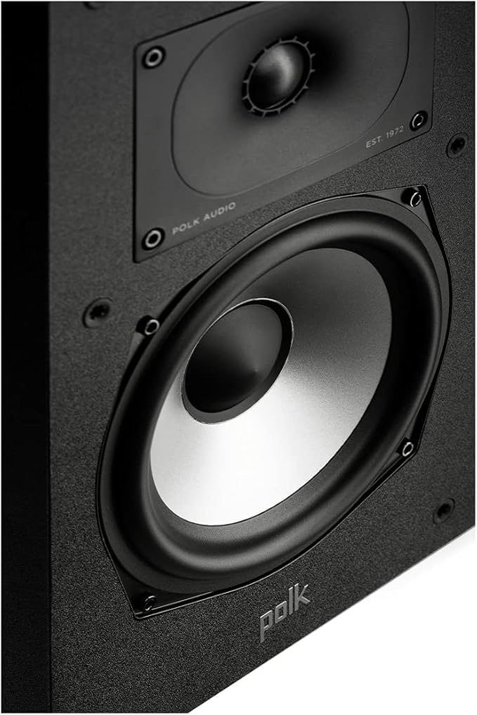 Polk Monitor XT20 Pair of Bookshelf or Surround Sound Speakers - Hi-Res Audio Certified, Dolby Atmos & DTS:X Compatible, 1" Terylene Tweeter & 6.5" Dynamically Balanced Woofer (Pair, Midnight Black)