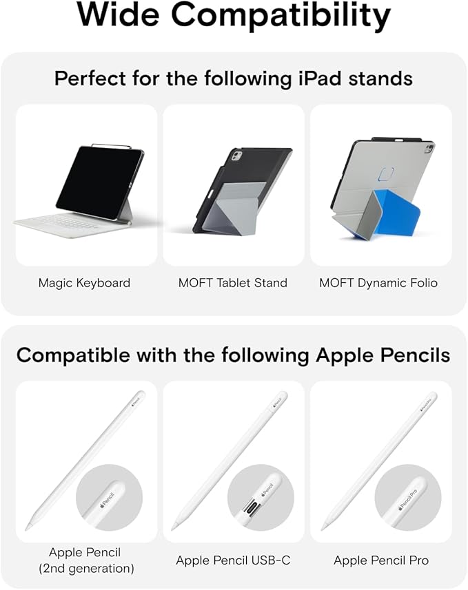MOFT Snap Tablet Case for iPad Air 11" M3 2025/M2 2024, iPad Air 5th 2022/4th Gen 2020, iPad Pro 11" (1st-4th Gen.) with Pencil Holder, Magic Keyboard Compatible, Slim Lightweight Magnetic Case