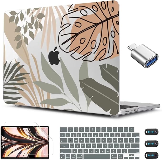 CISSOOK Compatible with MacBook Air 13.6 inch Case 2026 2025 2024 2022 Release A3449 A3240 A3113 A2681, Tropical Hard Shell Case with Keyboard Cover for MacBook Air 13 inch M2 M3 M4 M5 Chip