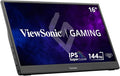 ViewSonic VX1654 16 Inch 1080p Portable Gaming Monitor, IPS Display with 144Hz for Smooth Mobile Workspaces and Fast-Action Gaming, Built-in Stand, 60W USB-C, and Mini HDMI Inputs