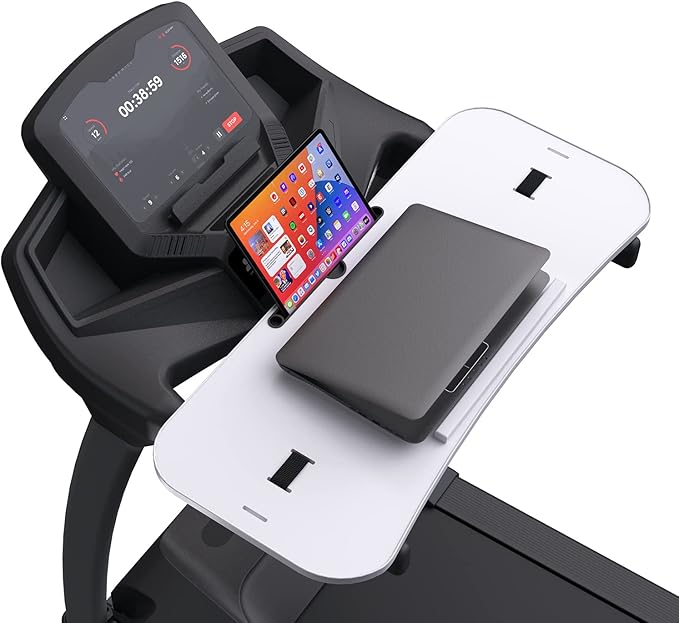 Treadmill Desk Attachment, Universal Laptop Desk for Walking Treadmill, Ergonomic Workstation for Home Office Walking Pad, Notebook/Tablet Stand for Handlebars up to 36", Walk While You Type！- White