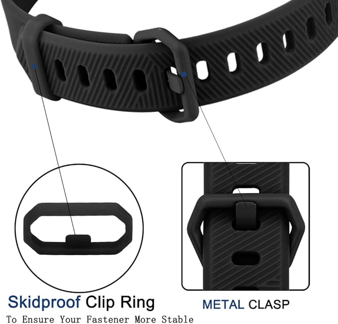 Tobfit 4 Pack Bands Compatible with Fitbit Alta/Alta HR Bands, Soft Sport Silicone Replacement Wristbands for Women Men (Large, Black/Blue/Gray/White)